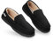 DUNLOP Moccasins Slippers Men Loafers Faux Fur Slippers Rubber Sole Memory Foam House Slippers Indoor Shoes Gifts For Men (Black, 10 UK)