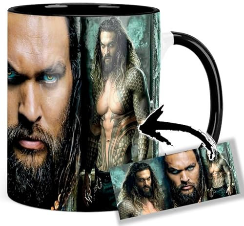 Aquaman Jason Momoa B Tasse Innen & Henkel Schwarz Keramikbecher Mug