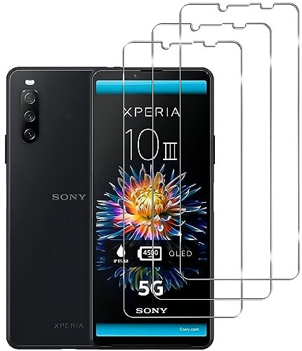 KELOLIN [3 Stück Kompatibel mit Sony Xperia 10 III für Panzer Schutz Glas Schutzfolie, 9H Härte, Anti-Kratzen, Anti-Bläschen, HD-Klar Bildschirm Schutzfolie für Sony Xperia 10 III