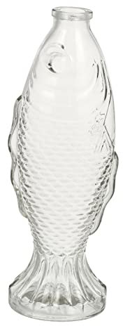 IMIKEYA Fischform Glasflasche Zarte Glasblumenflasche Dekorative Fischflasche Fischförmige Glasvase Mit Korken