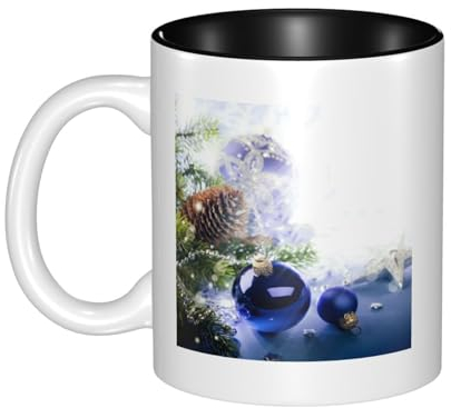 EVIUS Personalisierte Weihnachtsbecher, Keramik-Kaffeetassen, lustige Keramikbecher, bunte Tassen, Reisetassen, aufmerksames Einweihungsgeschenk.