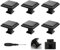 Wondora 6-Piece Black Square Cabinet Knobs with Screws and Screwdriver, Suitable for Kitchen Cabinets, Wardrobes, Drawers and Wine Coolers