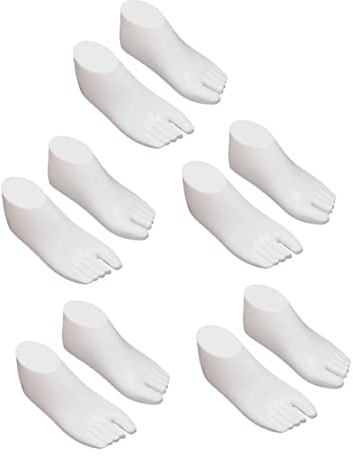 EXCEART 5 Paare Schuhspanner Fußschaufensterpuppe Häkel-Display Für Babyschuhe Anzeige Von Säuglingsfüßen Sockenschaufensterpuppe Babyfüße-Modell Sandalen Kind Weiß PVC Requisiten