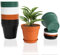 FORAGIFT Lot de 16 pots de fleurs en plastique de 15 cm avec trou de drainage et plateau - Pots de semis de fleurs pour légumes, fleurs, cactus, boutures, plantes grasses - Colorés