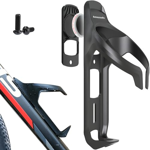 Amazsafe Air Tracker Tag Bike Mount Hidden on Water Bottle Holder, Universal MTB Road Bike Anti-Theft GPS Tracker, Waterproof Holder & Drink Cup Cage for All Bicycle, Stealth Durable Plastic Bracket