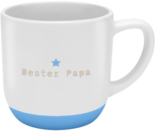 GRUSS & CO Tasse mit Garvur Bester Papa | Steinzeug, 40 cl, mehrfarbig | Geschenk Papa, Vatertag, Geburtstag | 48989