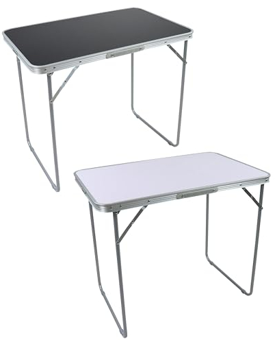 VCM Gartentisch klappbar | Esstisch | Maße ca. H. 70 x B. 80 x T. 53 cm | Klapptisch | Balkontisch Gartenmöbel - Galdas 80x53 Schwarz