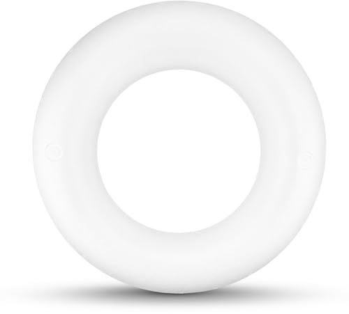 Netuno 1x Styropor Halbring 30 cm weiß flach halbrund Türkranz Basteln | Flacher Kranzrohling aus Polystyrol · stabile Form für Adventsdeko, Blumendeko und Hochzeit