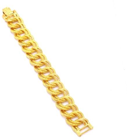 Samanyolu Bileklik Damen Armband Gold 22 Karat Pullu Bileklik Altin Burma Bilezik 1,5cm