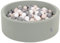 KiddyMoon Rund Bällebad Bällepool 90X30cm/200 Bälle ∅ 7Cm Ballgruben Für Babys Spielbad Kleinkinder, Salbeifarben:Pastellbeige/Grau/Weiß