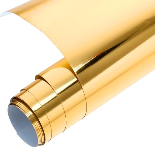Vinylfolie Plotter Metallisch Glänzend Gold 30 x 150 cm Selbstklebend für DIY Geschenke, Geburtstagsfeier, T-Shirts
