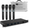 Power Dynamics PD PD524 UHF Wireless Microphone System with 4 Handheld Mics, 100 Channels, USB Charging, LCD Display, XLR Outputs, Wireless Handheld Mic Set for Events, Performances