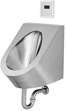 NSTVVEE Edelstahl-Urinale für Herren, wandmontierte Stand-WC-Urinale für den Haushalt, kommerzielle Urinale mit intelligentem Sensor und hoher Spülleistung