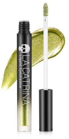 DE'LANCI Grün Glitzer Flüssig Lidschatten,Hell Glitzerndes Augenmake-up,Langanhaltendes Glitzer Metallisches Lidschatten,Geeignet für Sensible Augen,Schnell Trocknend,Nicht Verblassend,Vegan #09