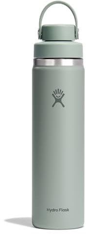 Hydro Flask 24 Oz Wide Mouth Chug Cap Water Bottle - Insulated Stainless Steel with Leakproof closeable lid for Cold Water Drinks, Sports, Travel, car and School in Tonal Agave