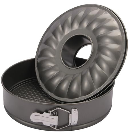 Zeripikfoasp Moule à Manqué, 26 cm Moule à Savarin à Charnière avec Fond Plat et Tube, 2 Böden, Moule à Gâteau, Fond Anti Goutte, Runde Backform, Auslaufsicher, Revêtement Antiadhésif, Ustensiles