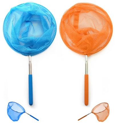Teleskop Kescher Kinder, 2 Stück Schmetterlings Net mit Teleskopstange, Outdoor Ideal Zum Fangen von Insekten Angeln Outdoor Gartenaktivitäten Natur Wissenschaft Exploration Werkzeug