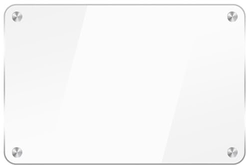 DOITOOL Magnetic Acrylic Dry Erase Board for Fridge 11.79X7.86 Inches Clear Reusable Message Planner Whiteboard for Home Kitchen Organization