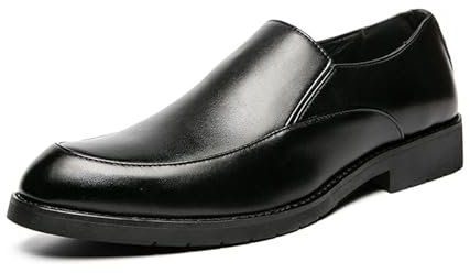 Mocasines Clásicos Sin Cordones para Hombre, Zapatos Formales De Negocios,Negro,41 EU