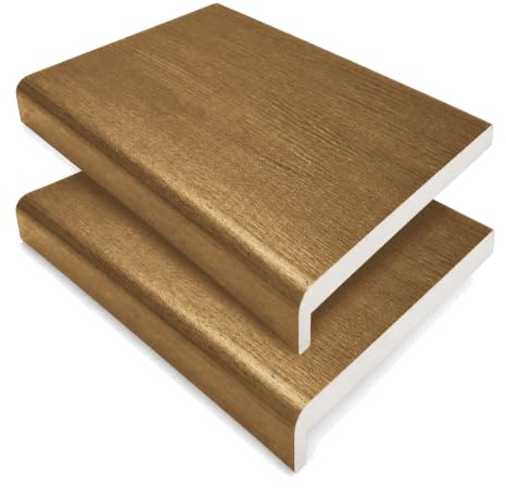 150mm x 2m Irish Oak uPVC Fascia Capping & Sill Cover + End Caps – 2 Pack