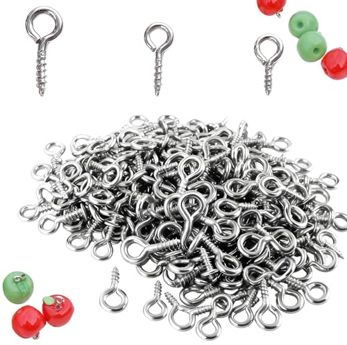 300 Stück kleine Schraub Ösennadeln, 3 Größen Ösenschrauben, Mini Metall Ösenschraube, Für Die Herstellung von DIY Ohrringen Halsketten Und Schmuck Bohrung