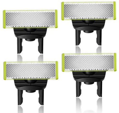 4 Stück Ersatzklinge für OneBlade, Aus Rostfreiem Stahl, Langlebig und Präzise, Geeignet zum Trimmen von Körper- und Gesichtsbärten, Abgerundete Spitze, Sicher und Zuverlässig