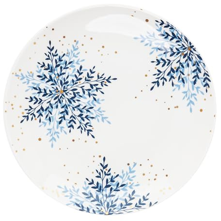 AMBITION Dessertteller 19 cm mit Schneeflocken Galactic Kuchenteller aus Porzellan schöne Geschenkidee