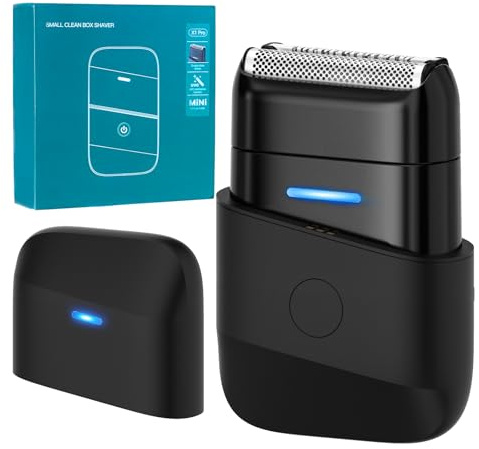 Elektrorasierer Herren, Fizzyo Rasierer Herren Elektrisch mit 2 Schwebenden Klingen USB-C Elektrischer Rasierer Mini Kabelloser Folienrasierer Wasserdicht Nass & Trockenrasierer für Bart Gesicht Reise