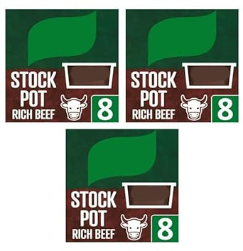 Stock Pot Rich Beef Stock, Gluten-Free, No Artificial Colours or Preservatives, 8 x 28g,Pack Of 3