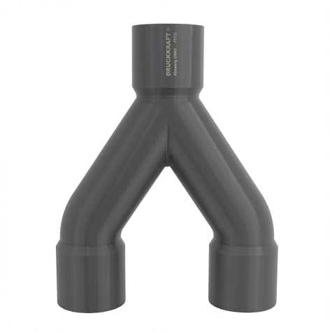 DRUCKKRAFT Y-Verteiler DN40 Muffe → 2× DN40 Muffe | 3-Wege Rohrverteiler für Werkstatt Absaugung | HT-Rohr kompatibel | PETG