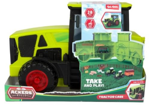 Toi-Toys Bauernhof Spielset Traktor Koffer 28-teiliges Spielzeug