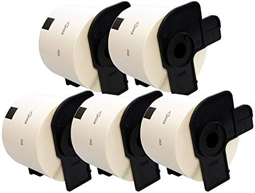 5 x DK11202 62mm x 100mm Etiketten (300 Stück/Rolle) kompatibel zu Brother P-Touch QL-500 QL-500A QL-550 QL-560 QL-570 QL-700 QL-710W QL-720NW QL-800 QL-810W QL-820NWB QL-1050 QL-1100 QL-1110NWB
