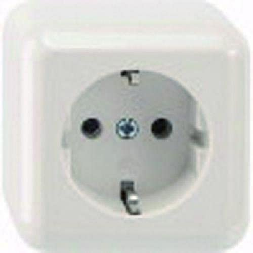 Schneider Electric Merten Schuko-Steckdose,1-fach, Aufputz, 16A, 250V, Steckklemmen, polarweiss, Artikelnummer MEG2301-8719
