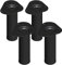 Element System 4 Stück Stahlrohrfüße rund, Tischbeine, Möbelfüße inklusive Anschraubplatte, Länge 20 cm, Durchmesser 60 mm, 4 Farben, 6 Abmessungen, schwarz, 11102-00002