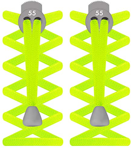 55 Sport FLAT Elastic Lock Shoelaces (Neon Yellow)