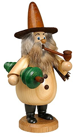 DWU Original Erzgebirgischer Räuchermann® Wichtel Baummauser Natur - inkl. Original Crottendorfer Räucherkerzen #961/N