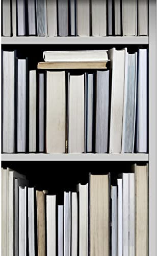papier peint intissé XXL bibliothèque noir, gris, beige et blanc 50 x 900 cm - ESTAhome