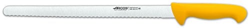 Arcos Serie 2900 - Cuchillo Pastelero Flexible - Hoja Serrada de Acero Inoxidable NITRUM de 350 mm - Mango inyectado en Polipropileno Color amarillo