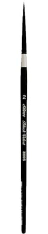 Silver Brush Limited 3000S2 Black Velvet Round Brush for Watercolour, Size 2, Short Handle