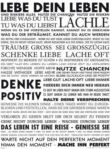 empireposter Motivational - Lebe Dein Leben Motivations Mini Poster Plakat Druck - Grösse 40x50 cm