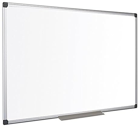 Bi-Office Maya Non-Magnetic Whiteboard, 180 x 120 cm, Double-Sided Dry-Wipe Surface, Aluminium Frame
