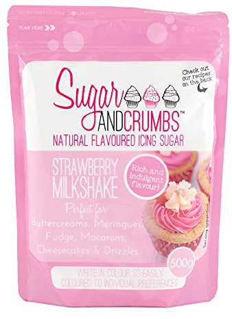 Strawberry Milkshake Natural Flavoured Icing Sugar for Cakes and Bakes - Dairy, Nut and Gluten Free - 500g