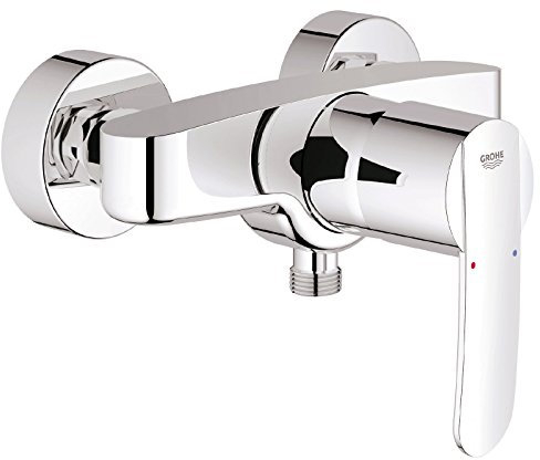 Grohe Duscharmatur Wave Cosmopolitan, 23208000, Einhandmischer für Brause mit Mengenbegrenzung, Rückflussverhinderer, StarLight Oberfläche, Chrom, 09611 9