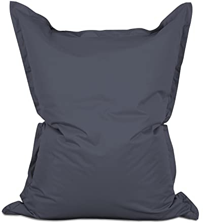 Lumaland Pouf géant Classic XXL 140 x 180 cm | Fonction 2 en 1 pour s'asseoir et s'allonger confortablement | Vivez des moments de détente en intérieur et en extérieur avec plus de 3 millions de perles EPS adaptables | Housse lavable