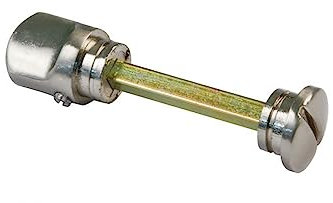 Amig - Muletilla para Manillas de Placa - Mod. 6Z - Ø21 x 90 mm - Cuadradillo de 6 mm - Condena con Sistema de Desbloqueo Exterior - Zamak Latonado Barnizado