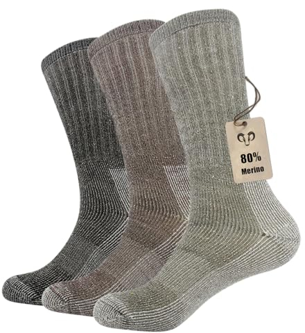 Vihir 3 Paires Chaussettes en Laine Mérinos pour Homme Femme Chaudes dans Les Sports de Plein Air 37-42, 41-46