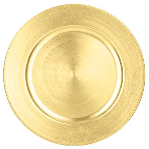 ATMOSPHERA CREATEUR D'INTERIEUR Assiette de Présentation Or - Festive - Polypropylène - Ronde - Lave-vaisselle - Adapté au micro-ondes