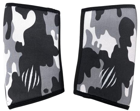 Bear KompleX Mangas de codo para levantamiento de pesas, levantamiento de pesas, lucha libre, strongman, press de banca, fitness cruzado y más medio - 11.5 -13.5 camo negro