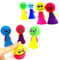 JZK 8 Stücke Klein Emoji Puppen Kinder Jumping Spielzeug Springbälle Hüpfball, Mitgebsel Gastgeschenk zum Kinder Geburtstag Kinderparty Garten Party