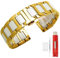 Kai Tian Two Tone Ersatz Metall Uhrarmband mit Werkzeugen 20mm Weiß Keramik Armband Gold Edelstahl Uhrenband Alle Links Abnehmbares Armbanduhr für Damen Herren